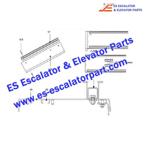 XAA402AFW02 Escalator Handrail Guide, Outdoor Use For OTIS
