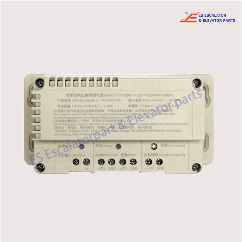 RKP220/12 Elevator Emergency Power Supply Input voltage : 220VAC. Output Voltage : 12VDC. Size : 165x78x65 mm