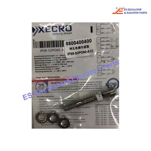 XECRO IPS8-S2PO60-A12 Elevator Inductive Sensor   Speed Sensor 10-30 VDC Use For Thyssenkrupp