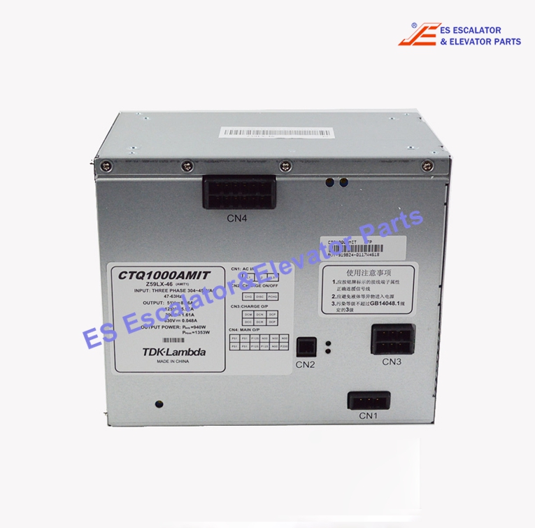 CTQ1000BMIT Elevator Switching Power Supply 3 Phase 304-456VAC 47-63HZ Use For Mitsubishi 