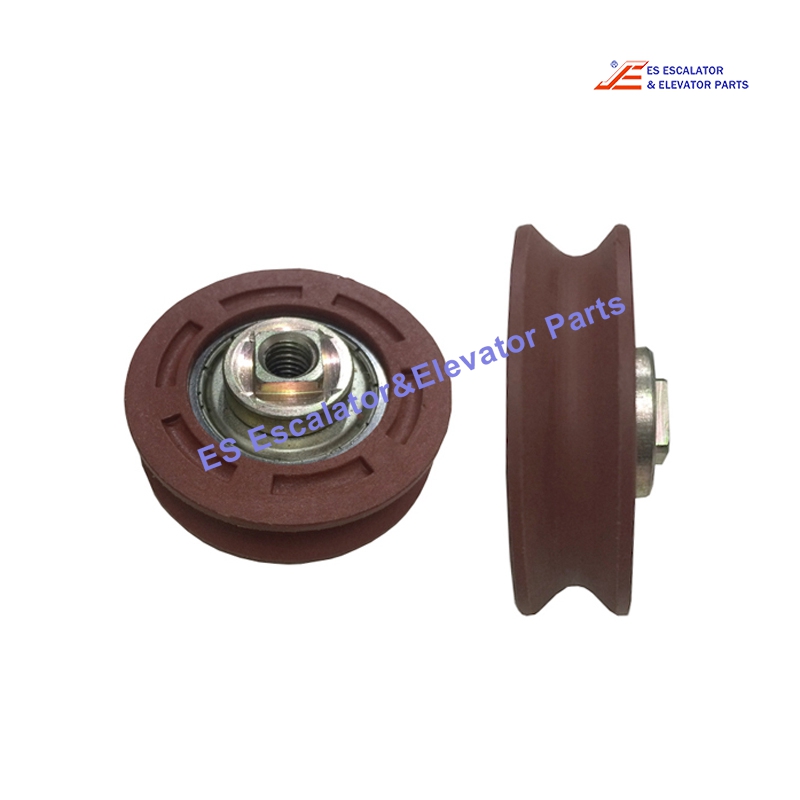 KM89628G04 Elevator Door Roller Red External Ø 50 mm Width 14 mm - Hole Ø 12 mm Use For Kone