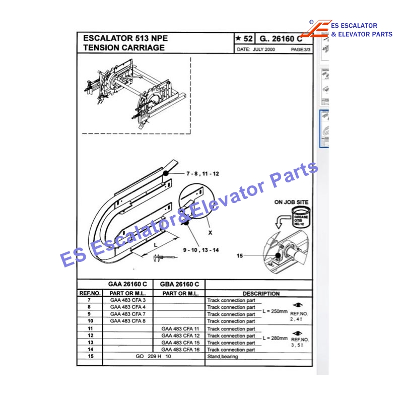 GAA384CEH Escalator Tension Carriage Use For Otis