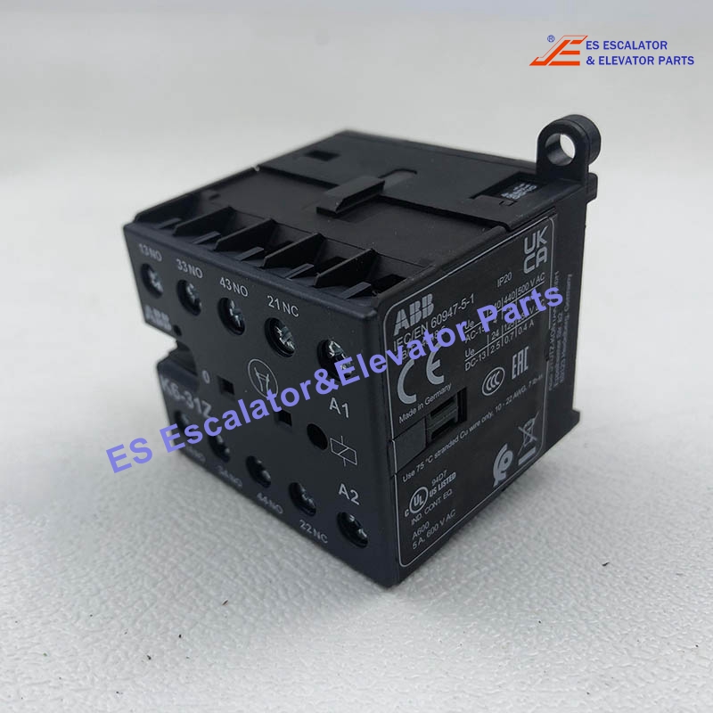 K6-31Z Elevator Contactor Relay 5A 600VAC Use For ABB